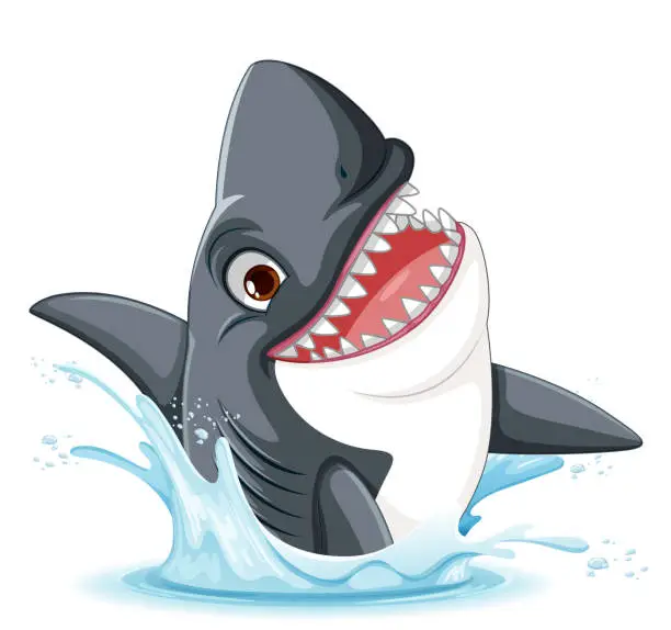 Vector illustration of Great White Shark Smiling