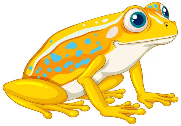 Vector illustration of Cartoon Yellow Frog