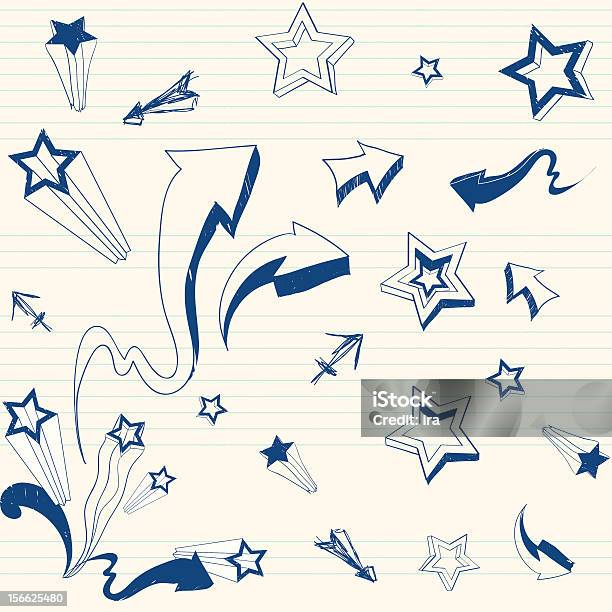 Stars Flèches Doodle Vecteurs libres de droits et plus d'images vectorielles de Adolescent - Adolescent, Carnet, Griffonnage