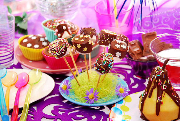 istock colorful birthday party table for child 156625549