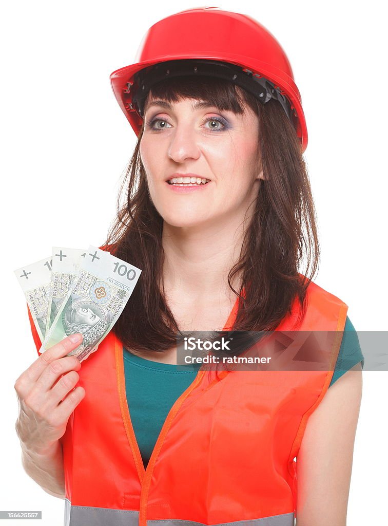 Craftswoman segurando o dinheiro - Foto de stock de Adulto royalty-free