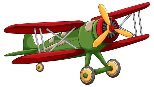 Vector illustration of Cute vintage aircraft cartoon