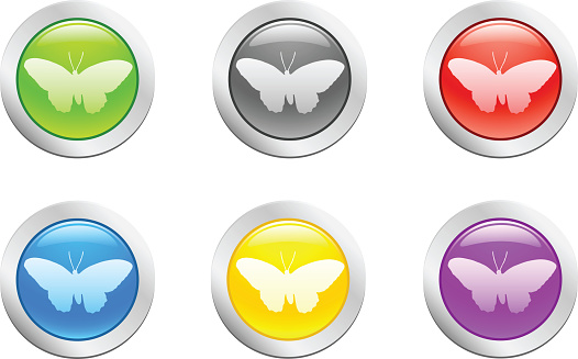 Butterfly Button Example Butterfly Buttons Vector Stock Illustration - Download Image Now ...