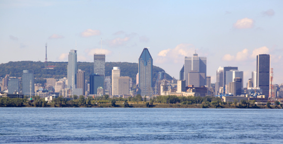 Montreal skyline, Mont Royal and Saint Laurent river, Canada