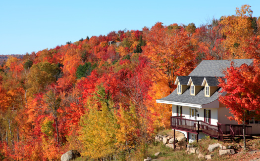 Villa in autumn, Mont Tremblant, Quebec, Canada