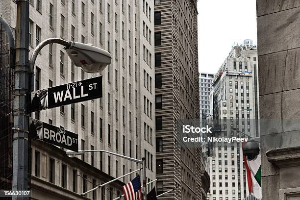 The Corner Of Wall And Broad Street In New York Stock Photo - Download Image Now - Wall Street - Lower Manhattan, Business, Corporate Business