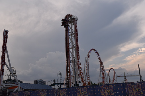 Brooklyn, New York City, United States of America - May 22, 2022 - Thunderbolt Ride at the Luna Park, Coney Island Amusement Park, Brooklyn, New York, USA.