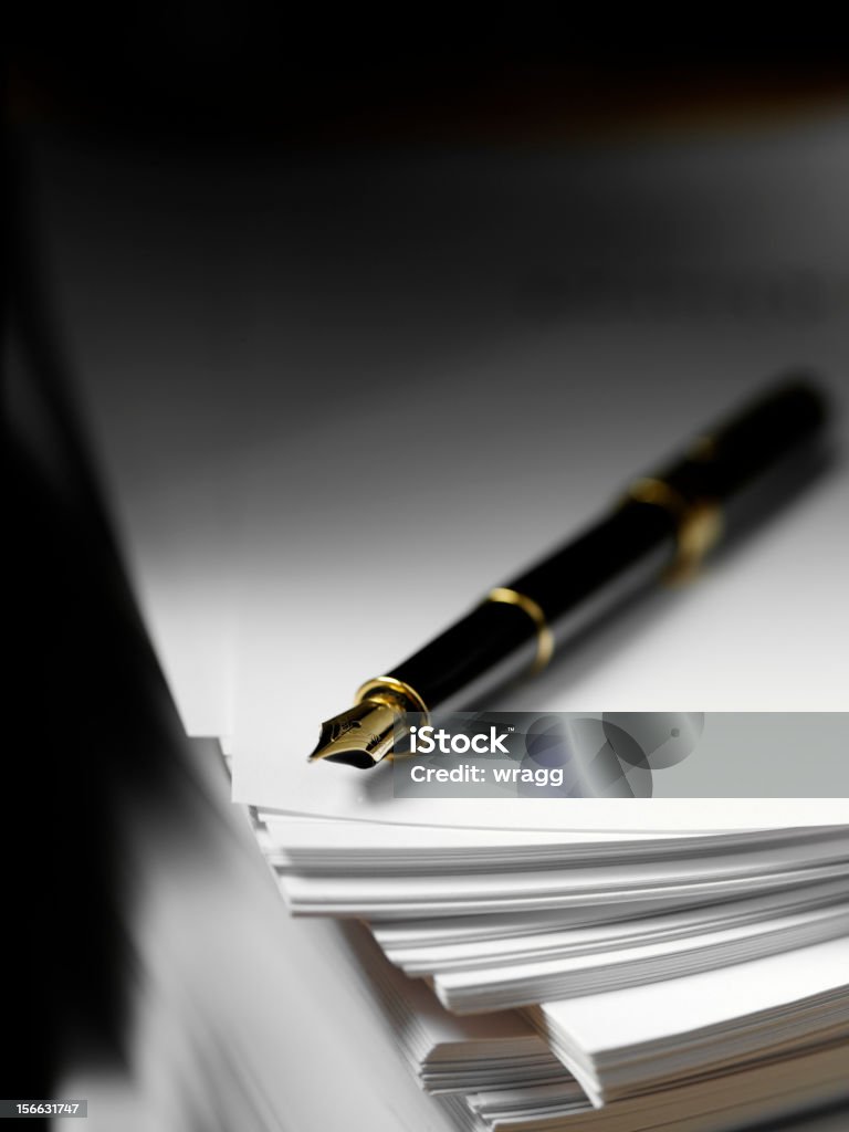 Papel e caneta - Foto de stock de Acordo royalty-free
