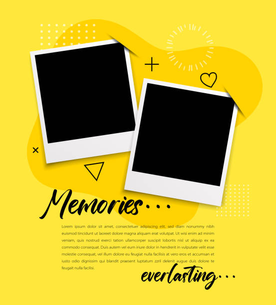 polaroid photograph attached on stylish template background