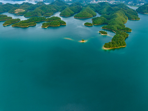Aerial photography of Qiandao Lake, Jiangxi, China