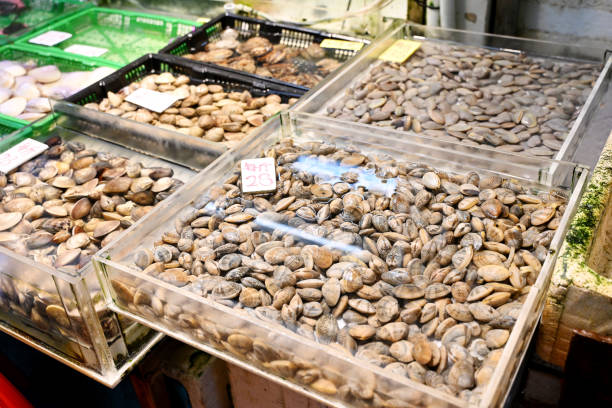 Seafood stall at tusen wan market, Hong Kong