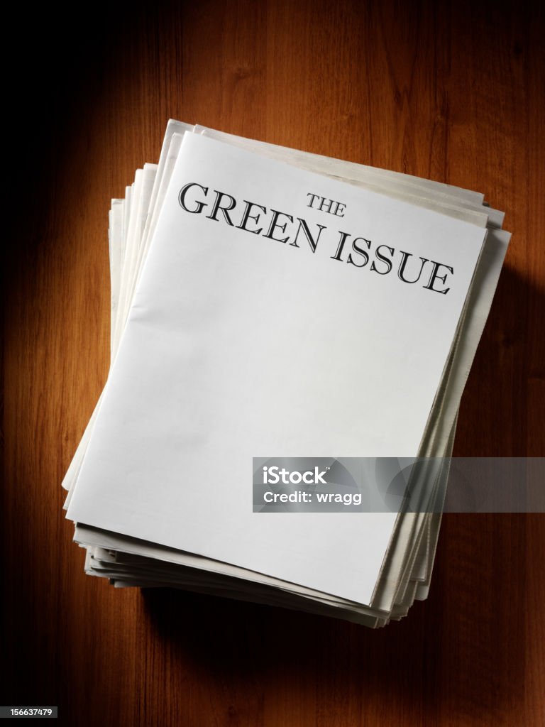 Environment Newspaper The Green Issue written on a newspaper, with blank space for your own headlines. Blank Stock Photo