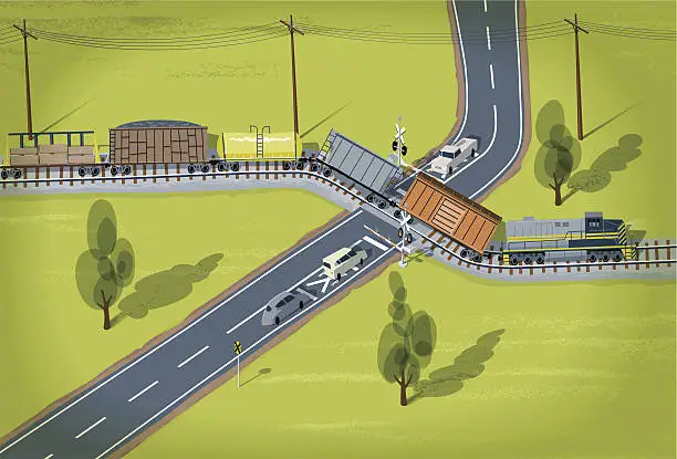 Vector illustration of Railroad Crossing