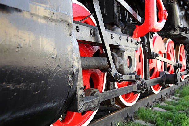 istock Steam locomotive wheels 156640769