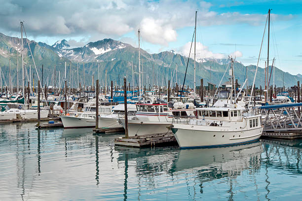 Seward ,Alaska Boats at a pier in Seward ,Alaska seward alaska stock pictures, royalty-free photos & images