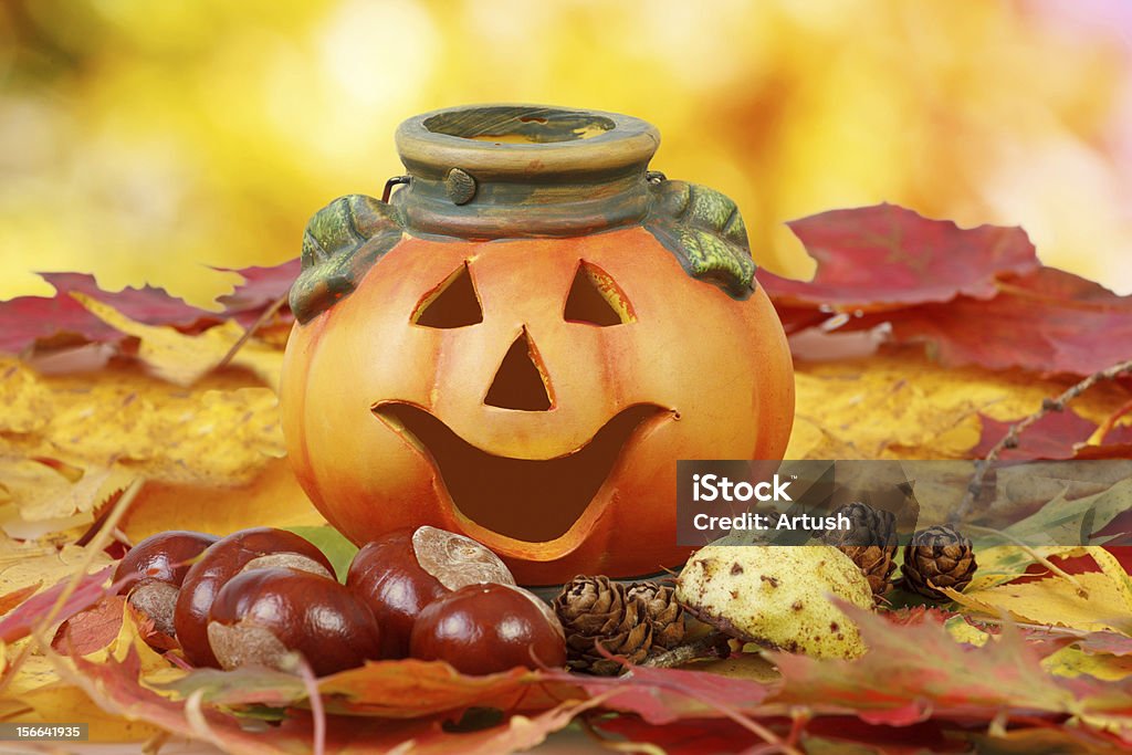 Halloween Kürbis-Laterne - Lizenzfrei Dekoration Stock-Foto