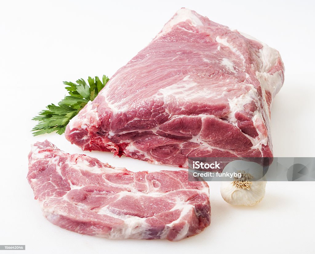 Pedaço de Carne de Porco isolado - Royalty-free Carne de Vaca Foto de stock