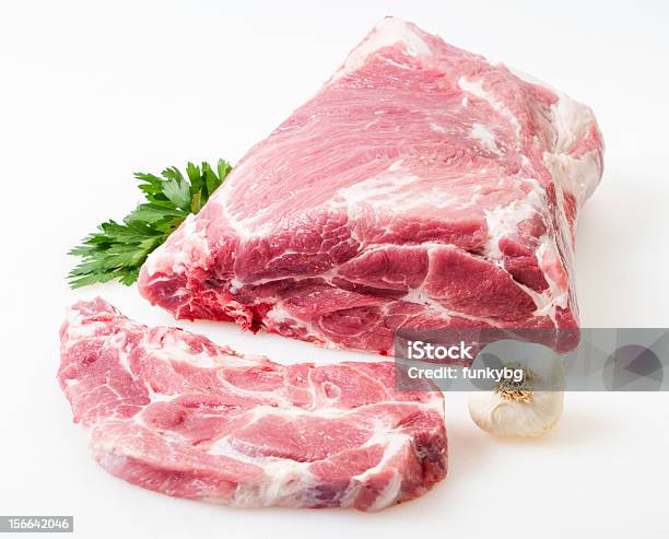 Pedaço De Carne De Porco Isolado - Fotografias de stock e mais imagens de Carne de Vaca - Carne de Vaca, Figura para recortar, Filete de Lombo