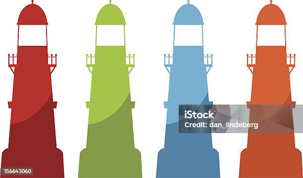 Lighthouses Simples - Arte vetorial de stock e mais imagens de Azul - Azul, Cor verde, Dispersa
