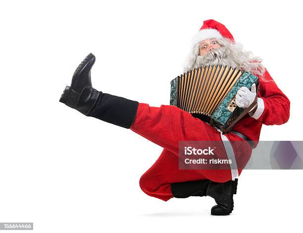 Santa Claus Stock Photo - Download Image Now - Kicking, Santa Claus, Accordion - Instrument