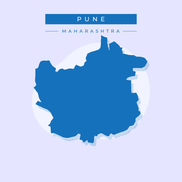 ilustraciones, imágenes clip art, dibujos animados e iconos de stock de vector ilustración vector de puna mapa de la ciudad de la india - puna