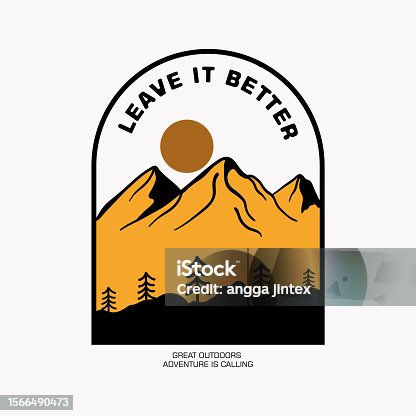 istock Mountain illustration, outdoor adventure . Vector graphic for t shirt and other uses. 1566490473