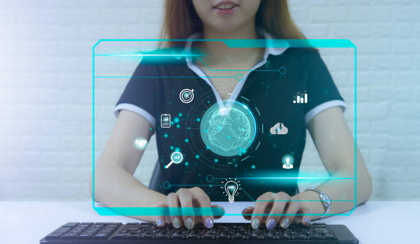 istock Targeting the business concept,digital marketing icons on virtual screen internet network connection, Business goal, Digital marketing, online business. 1566491662