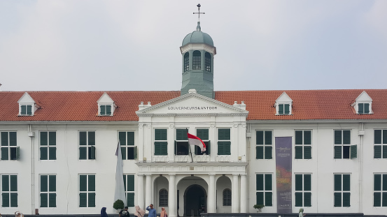 Jakarta, Indonesia - July 22, 2023: Fatahillah Museum at Kota Tua Jakarta. Jakarta History Museum. The old city of Jakarta is a historic building left by the Dutch colonial.