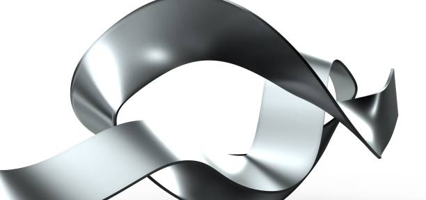 istock 3D rendering of a a stainless steel curved metallic object 1566511872