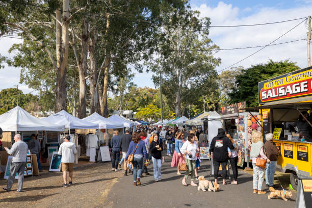 Bangalow Markets in New South Wales, Australia stock photo