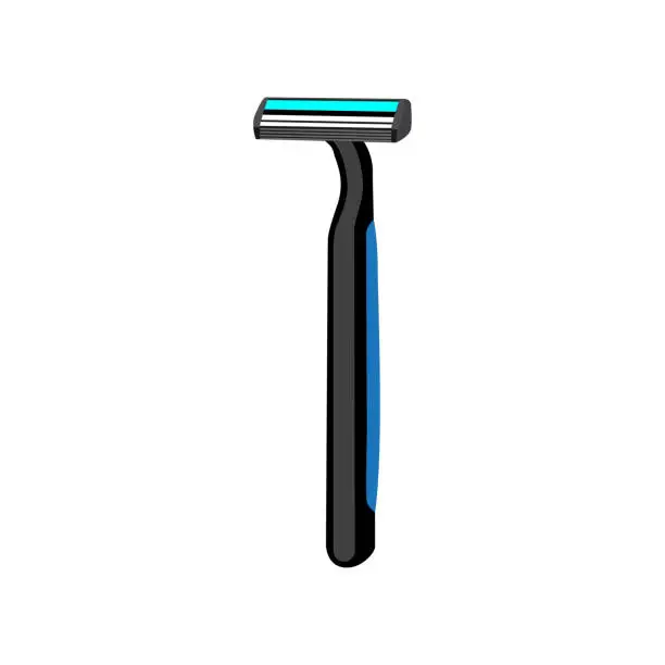 Vector illustration of Shaving Razor For Epilation Hair Removal. Skin Care Personal Hygiene Equipment Concept.
