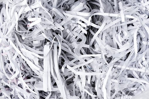 White shredding paper texture background