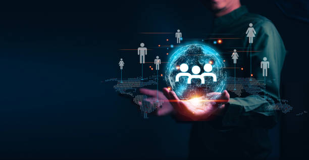 istock Businessman holding and touching using hologram the Web3.0, Cloud Computer technology, Innovation business computer network concept connected internet server for the future Network of Data. 1566629326