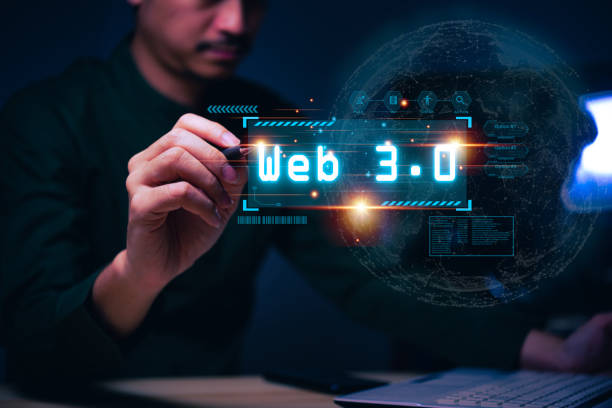 istock Businessman holding and touching using hologram the Web3.0, Cloud Computer technology, Innovation business computer network concept connected internet server for the future Network of Data. 1566629860