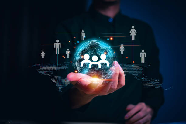 istock Businessman holding and touching using hologram the Web3.0, Cloud Computer technology, Innovation business computer network concept connected internet server for the future Network of Data. 1566629873
