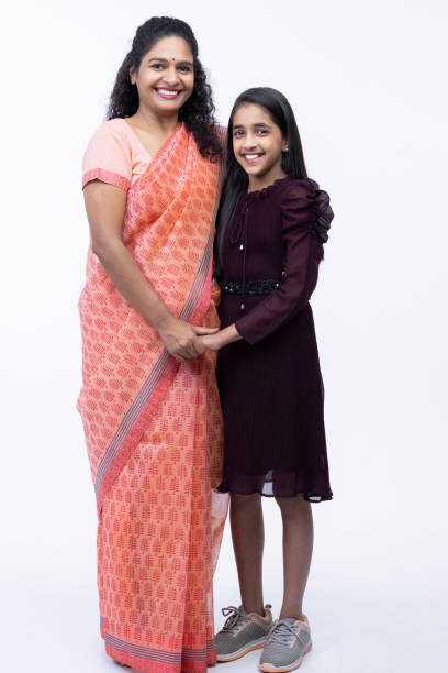 istock Loving mother with daughter on white background, 1566677767