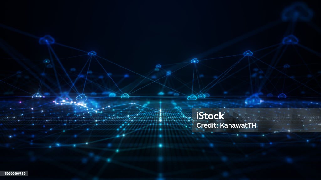 Cyber Background Network Data Future Technology Digital Data Network Connection Digital Cloud ...