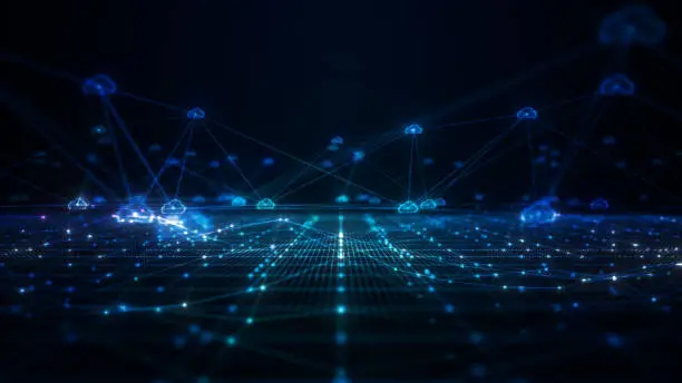 Photo of Future Technology Digital Data Network Connection, Digital Cloud Computing Cyber Security, Digital Data Network Protection, Abstract Background 3d rendering.