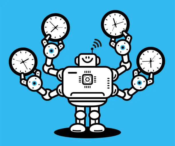 Vector illustration of Artificial intelligence helps you save a lot of time
