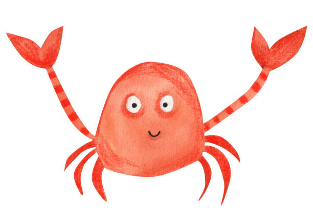 istock Red crab. Watercolor illustration in cartoon style. 1566714100