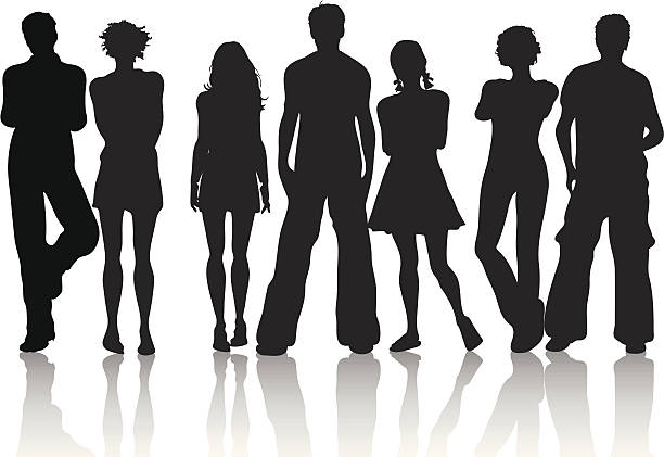 Friends Group of friends. youth culture stock illustrations