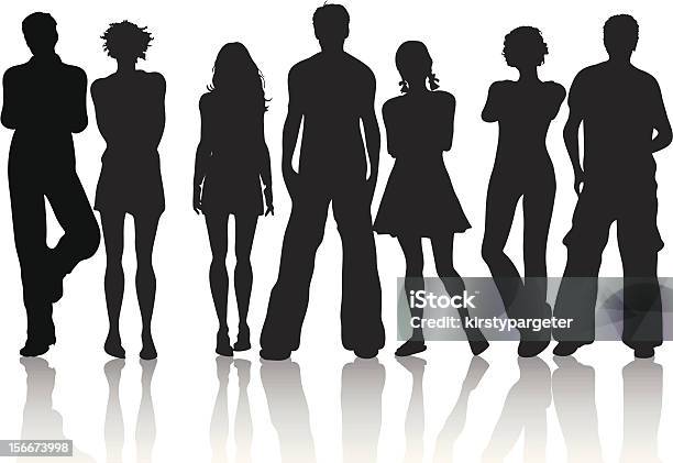 Friends Stock Illustration - Download Image Now - In Silhouette, Teenager, Adolescence