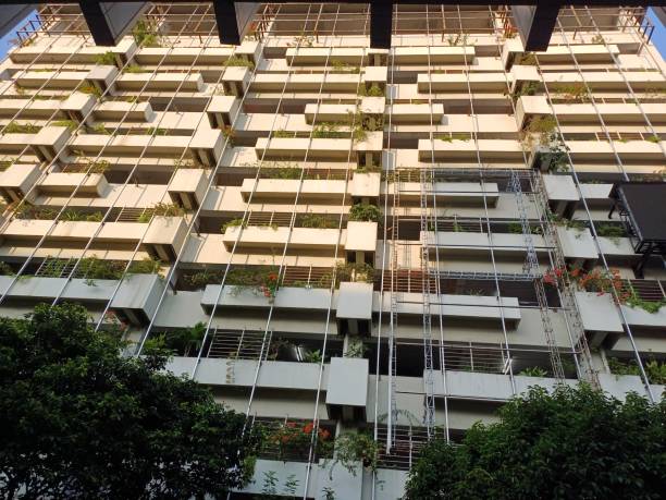 istock Modern Green Building in Evening 1566743322