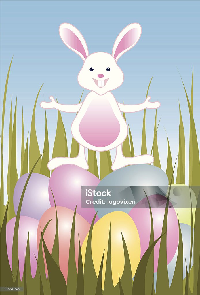 Ostern Eier und kleine bunny - Lizenzfrei Bildhintergrund Vektorgrafik