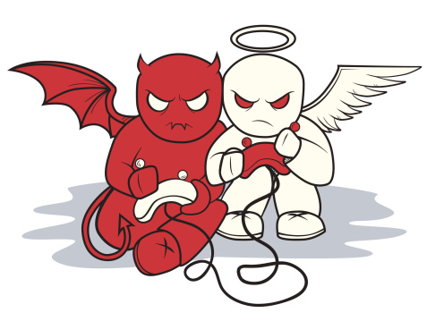 Devil Versus Angel Stock Illustration - Download Image Now - Angel, Cartoon,  Demon - Fictional Character - iStock