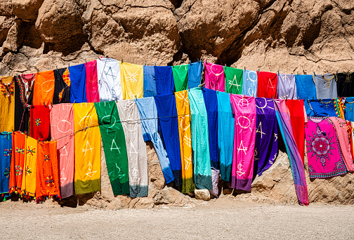 Scarves on sale. Morocco, Africa.