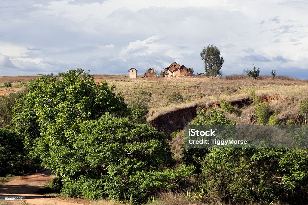 Malagasy Village auf einem Hügel - Lizenzfrei Afrika Stock-Foto