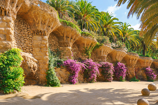The Austria Gardens of Parc Guell in Barcelona Spain