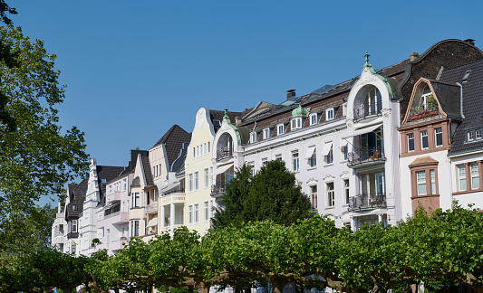 Row of classic townhouses in Düsseldorf, (Germany)