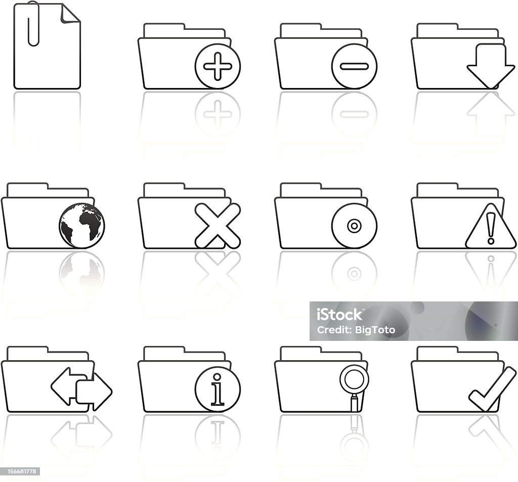 Série de gestes dossier des Applications (ensemble de 9) - clipart vectoriel de Abstrait libre de droits